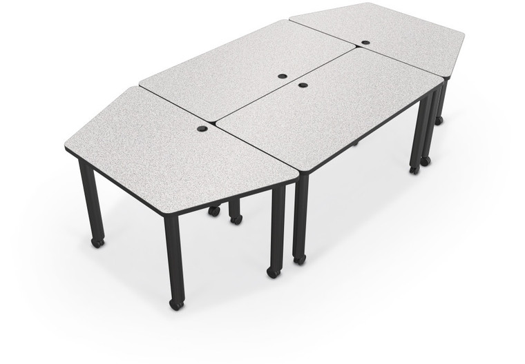 Special-T EllaVate Modular Conference Table with Trapezoid Ends in Titanium EV
