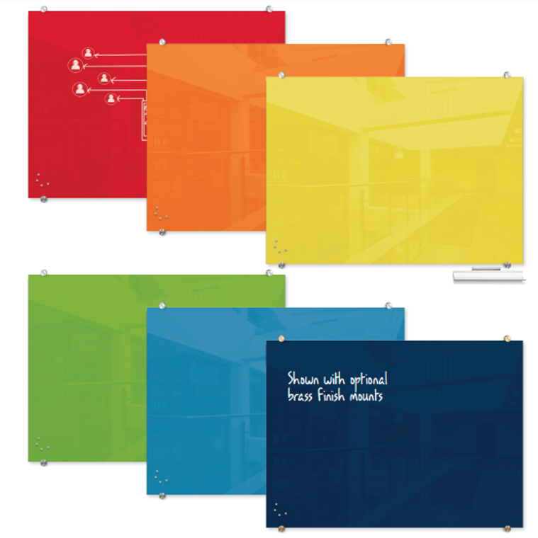 Visionary® Colors Magnetic Glass Dry Erase Whiteboard Colors