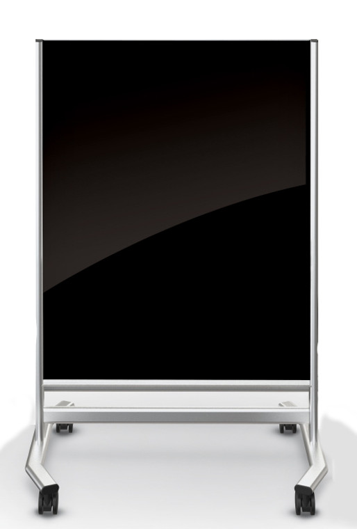  Visionary® Move Magnetic Glass Dry Erase Board, Black with Silver Frame