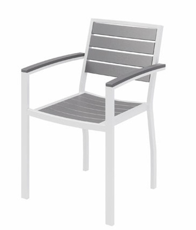 Eveleen Aluminum Frame Guest, Grey Polypropylene seat and back, white frame Eveleen Aluminum Frame Guest, Grey Polypropylene seat and back, white frame