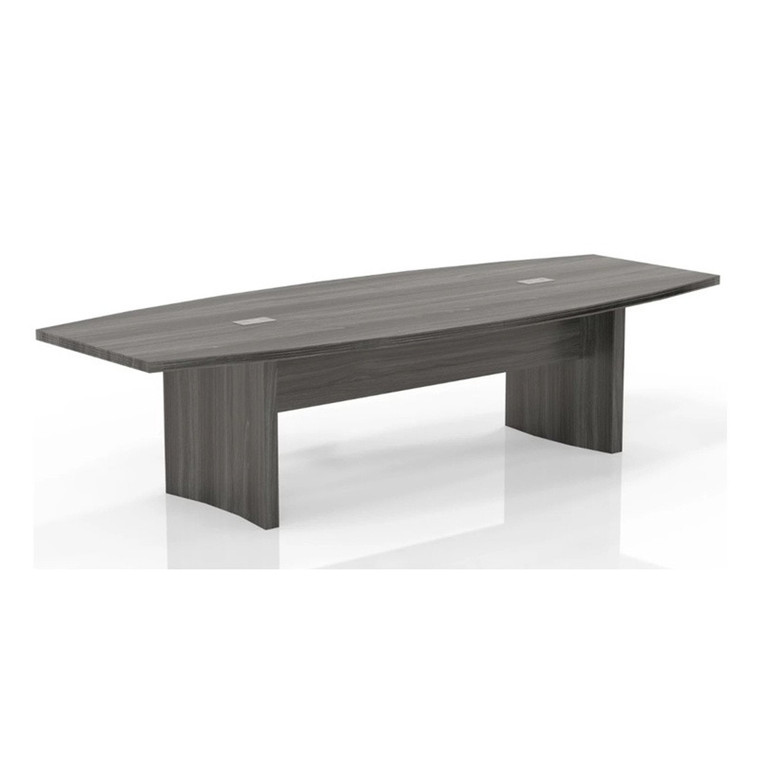 Mayline Aberdeen Wood Laminate 10' Boat Surface Conference Table With Grey Steel Finish