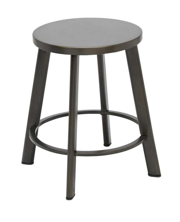 Metro Metal Stool with Natural Steel Seat 18"