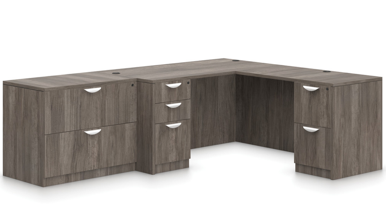 OTG L-Desk Suite in Artisan Grey with Optional Lateral File