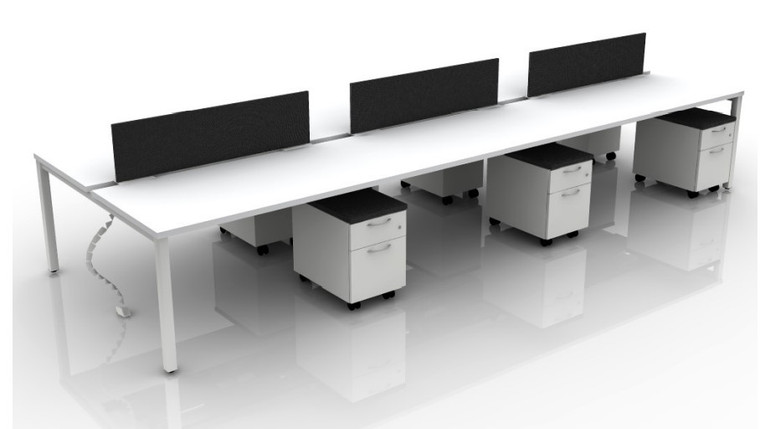 Empower Select 6 Person Shared Work Table Set includes power and pedestals