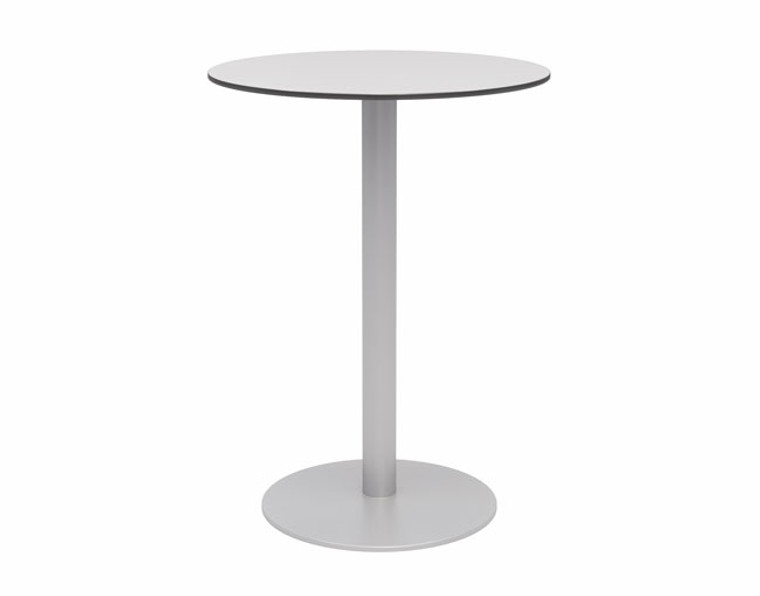 Eveleen Aluminum 30" Bar Height Bistro Table, grey top and silver base