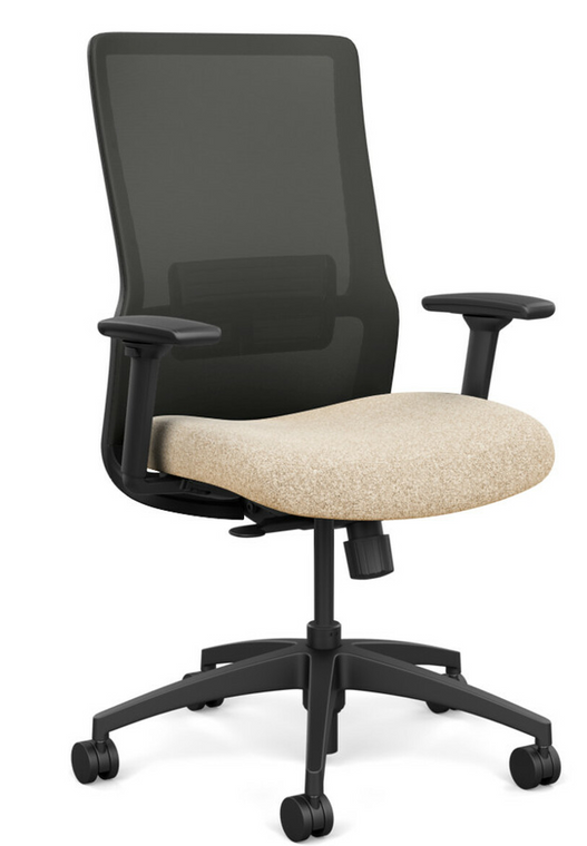 SitOnIt Novo High Back Mesh Task Chair - Work From Home Series, Sandstorm seat, Nickel mesh and Black frame