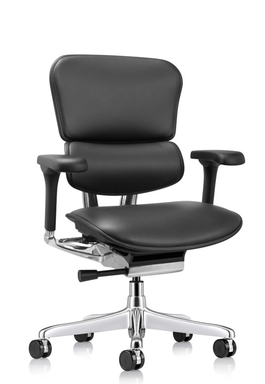 Eurotech Ergohuman Leather Seat and Back, 3/4 Front View Eurotech Ergohuman Leather Seat and Back, 3/4 Front View