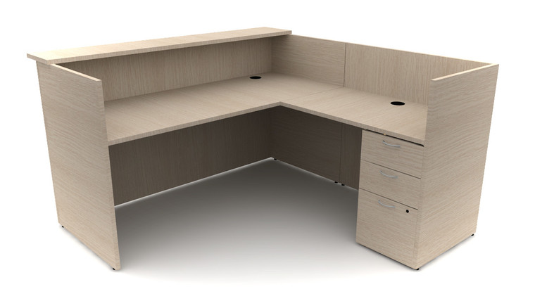 Hon Mod Reception Desk w/ Transaction Top, Desert Oak Laminate Finish