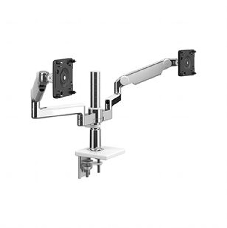 M/Flex with M2.1 Monitor Arm, Polished Aluminum with White Trim