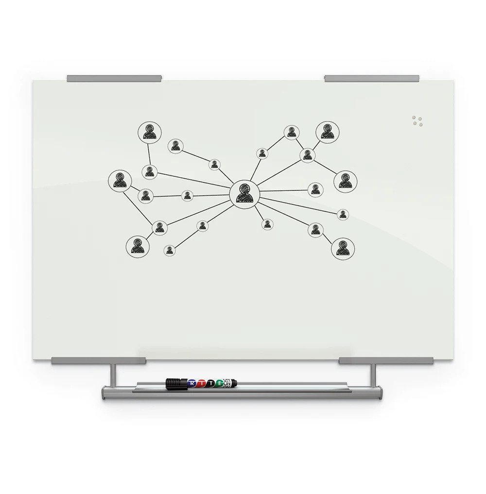 36 Visionary Black Magnetic Glass Dry Erase Board MooreCo