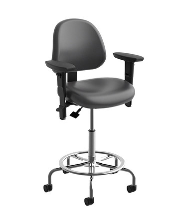 HealtHcentric Lab C24: Adjustable Lab Stool with Backrest