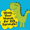 Wash Hands Dino Sticky Note Pad (POST14)
