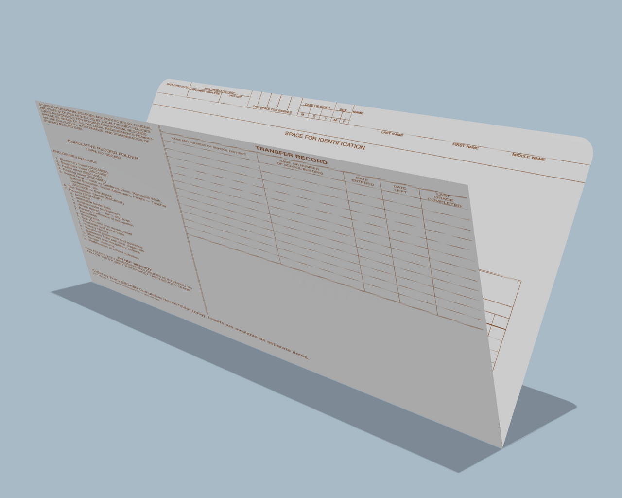 Student Cumulative Record Folder, White (SSCA60)