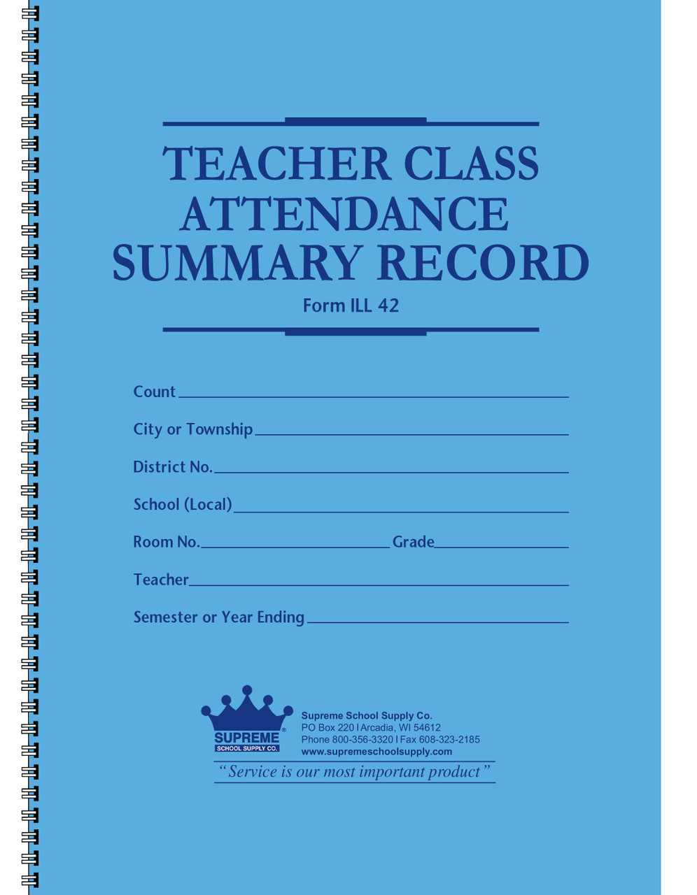 MI Attendance Book, 42 names per page (SSCA10D10-1) MI Attendance Book, 42 names per page (SSCA10D10-1)
