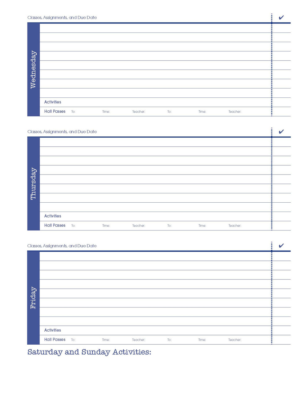 Student Planners - Jr / Sr High (SAB) 6" x 8 3/4"