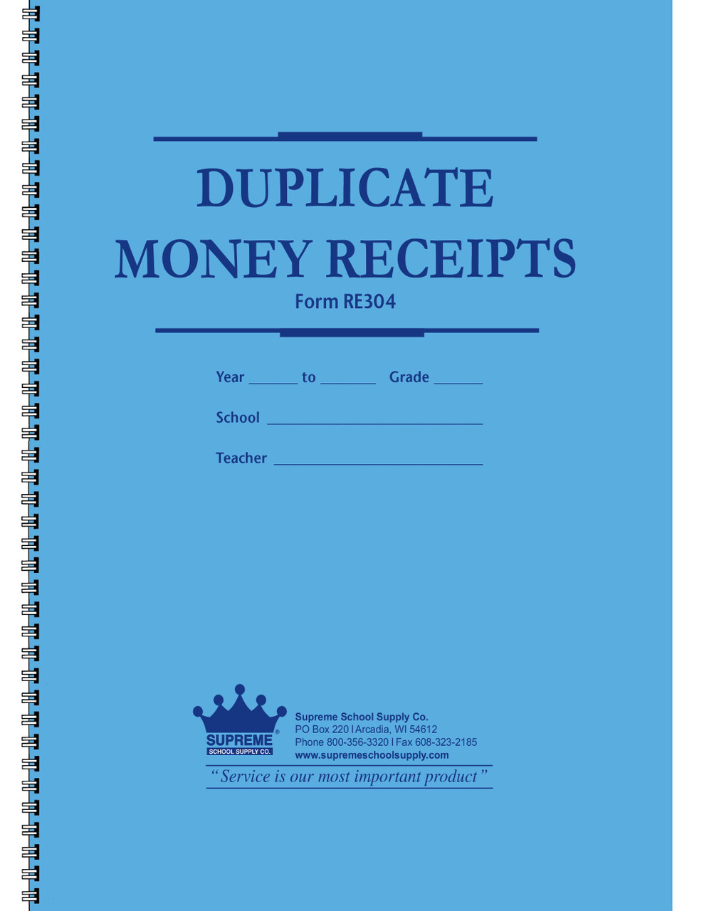 Duplicate Money Receipts (RE-304)