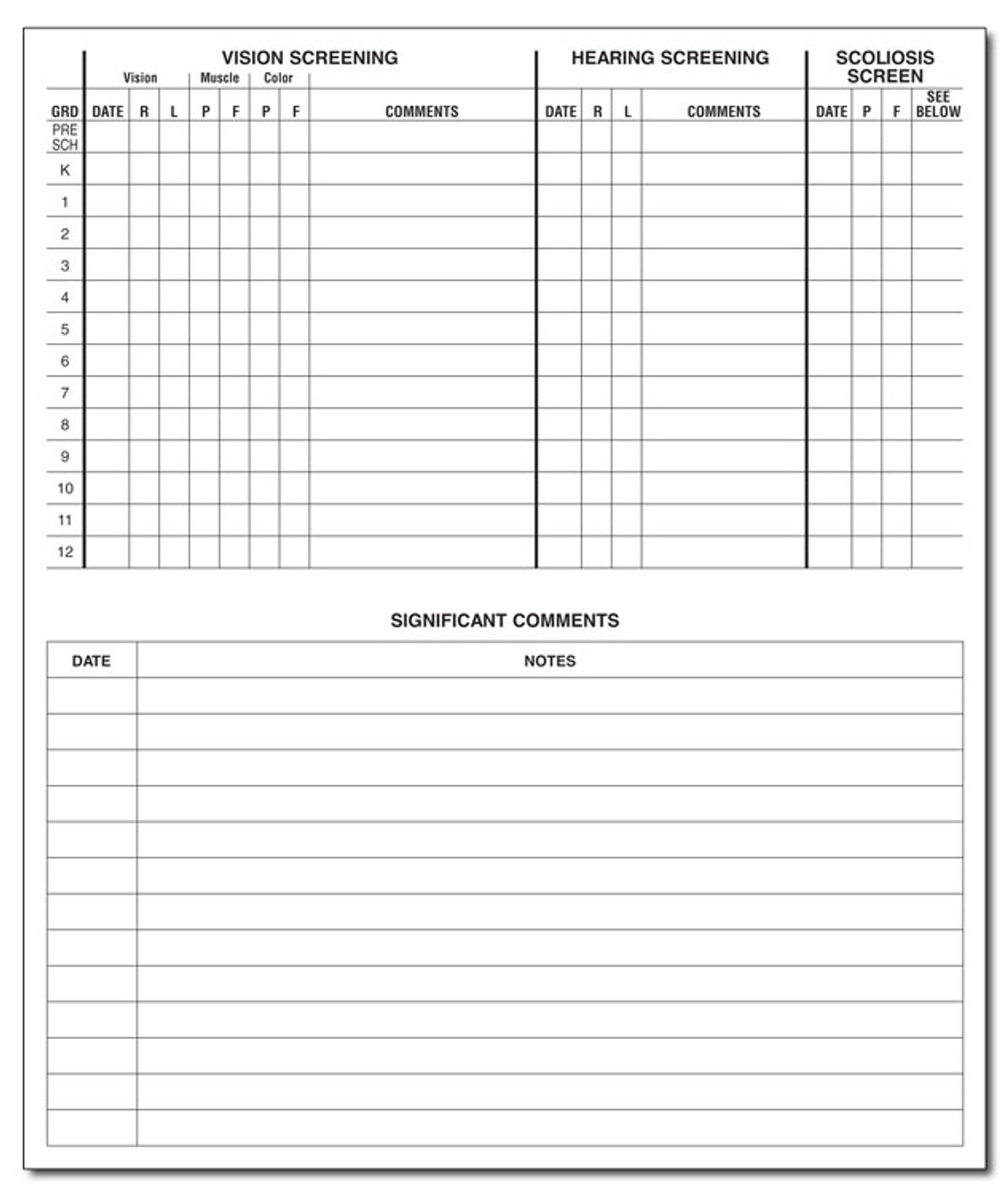 Student Health Record - MN#1 Version R2 (PHRMN1SR2)