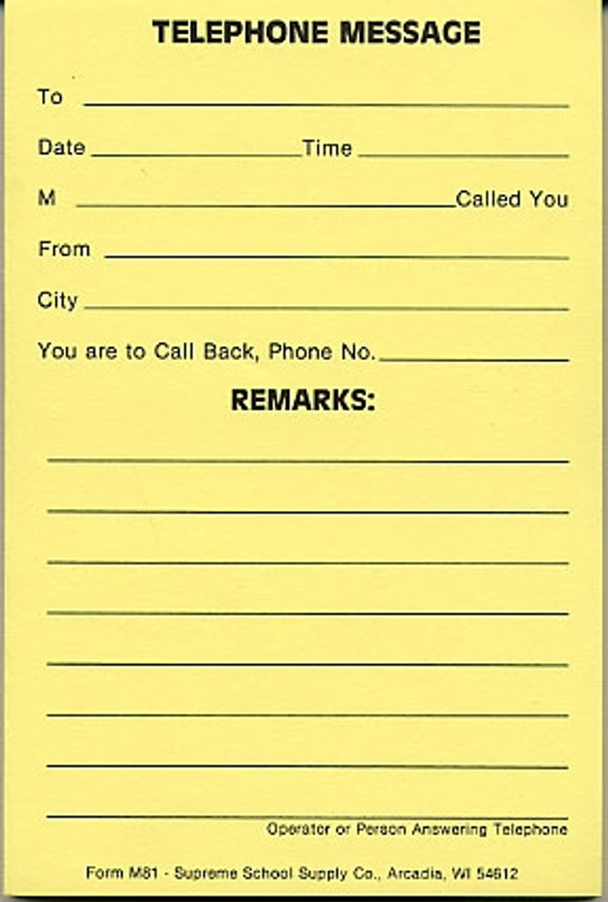 Telephone Message Pad - Large (M81)