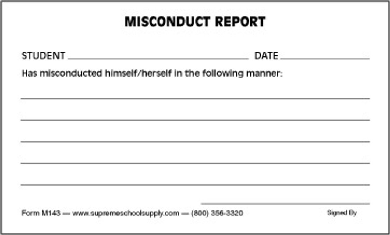 Misconduct Report (M143)