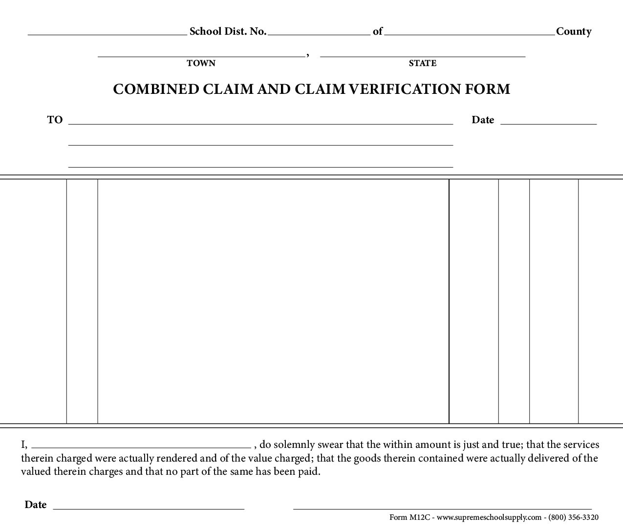 Claim Form (M12C)
