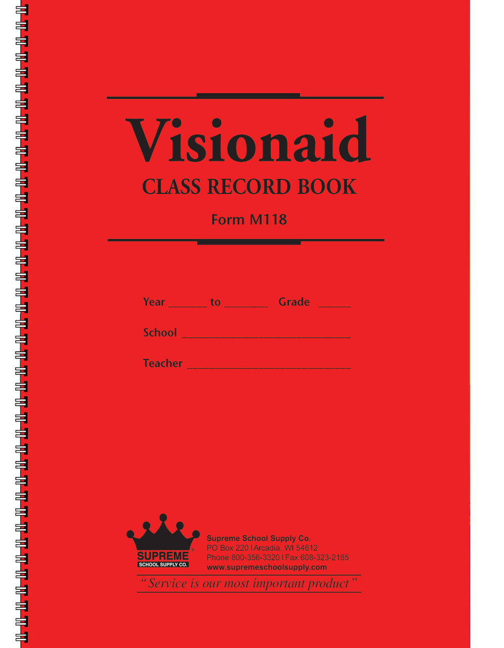 Class Record Book, 18 Week (Semesters) (M118)