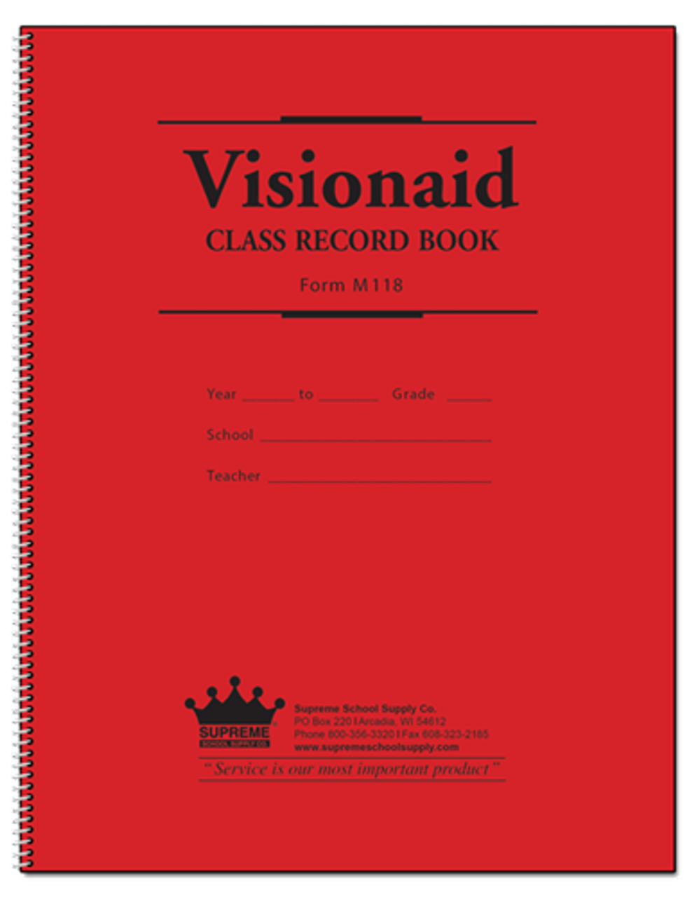 Class Record Book, 18 Week (Semesters) (M118)