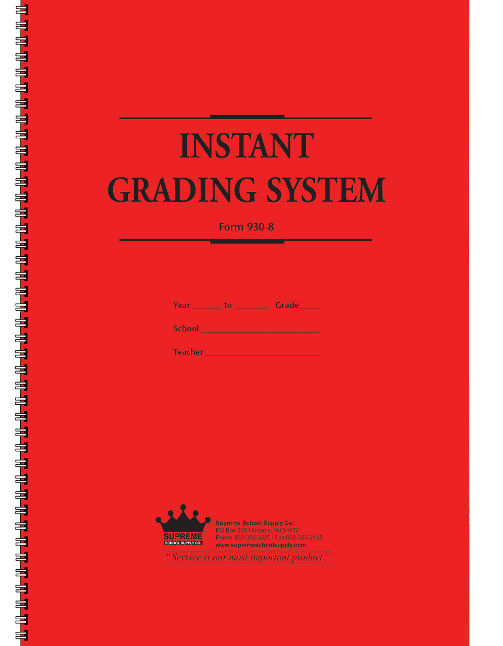 Instant Grade Record Book (930 Series) (930-8)