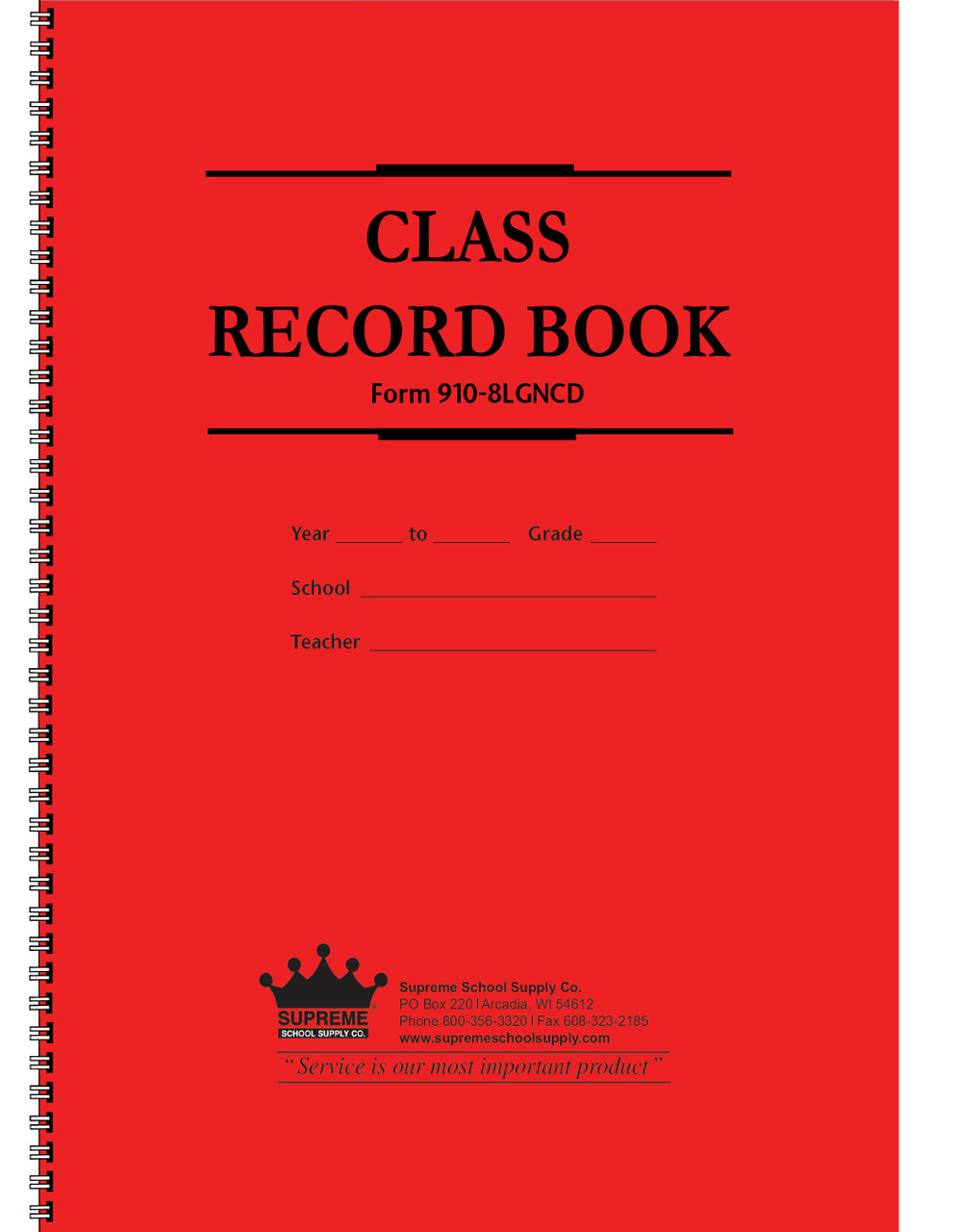 Class Record & Duplicate Plan Combo Book (910-8LGNCD)