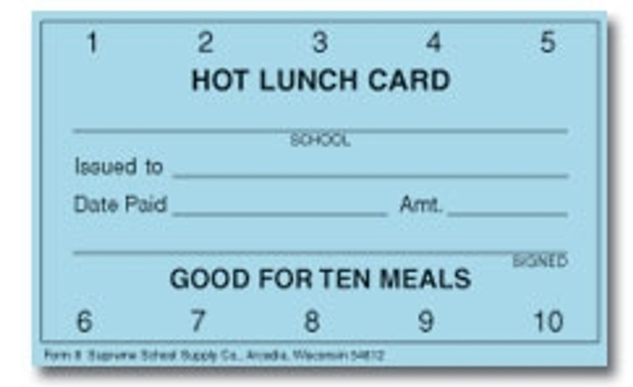 10 meal lunch ticket 8 supreme school supply