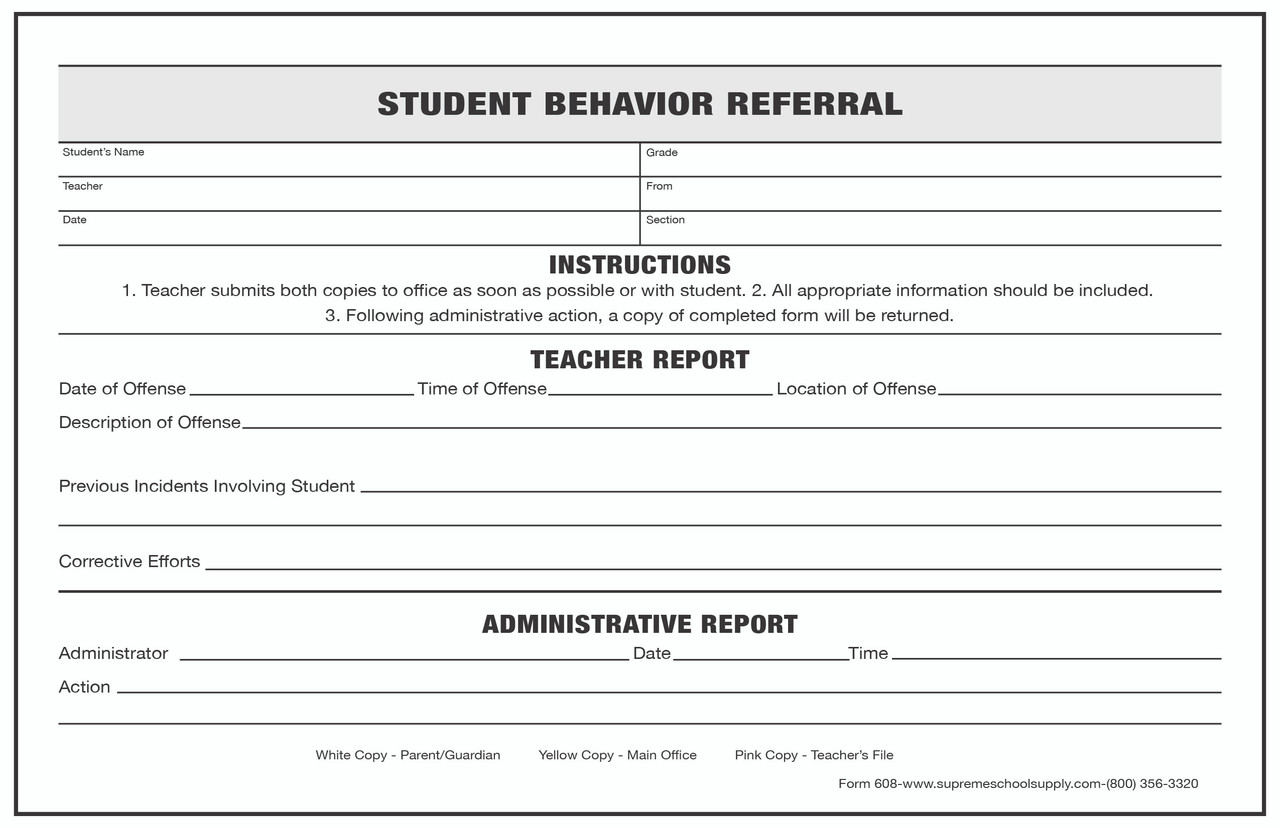Student Behavior Referral (6608)