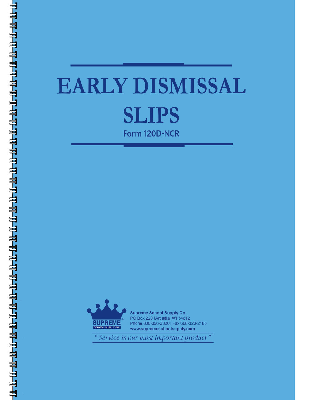 Early Dismissal Book Carbonless (120D-NCR)