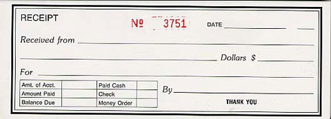 Receipt Book, Single, Triplicate (8K806STNCR) Supreme School Supply