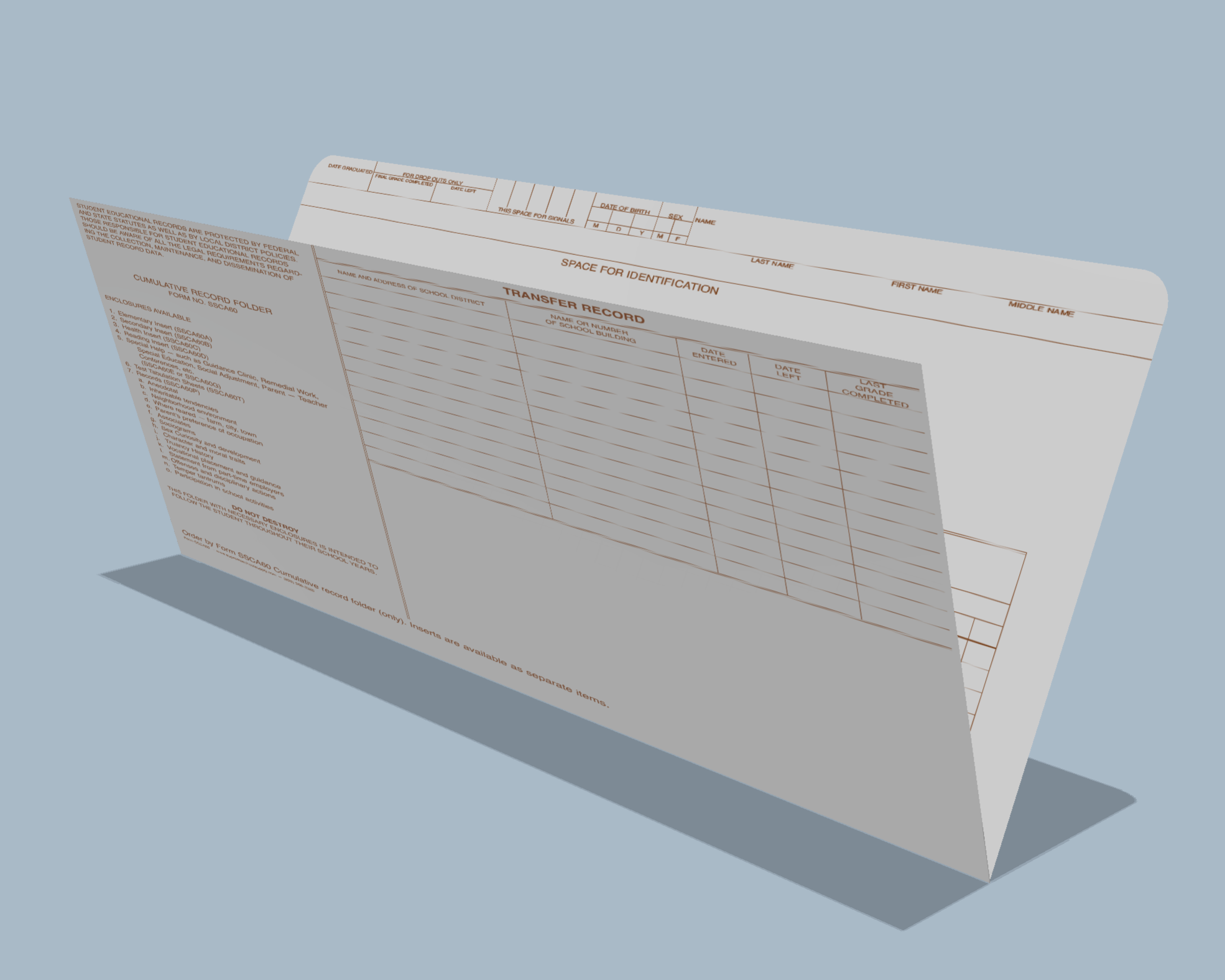 Student Cumulative Record Folder, White (SSCA60) Supreme School Supply