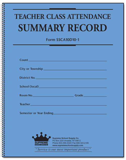 MI Attendance Book, 42 names per page (SSCA10D10-1)