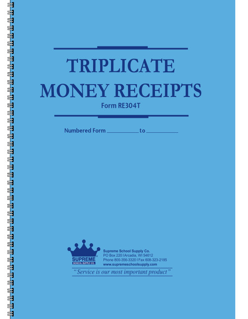 Triplicate Money Receipts (RE-304T) Triplicate Money Receipts (RE-304T)