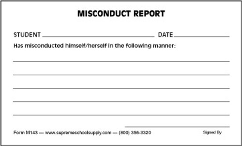 Misconduct Report (M143)