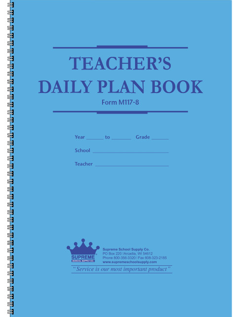 Teachers Daily Plan Book 8-Subject (M117-8)