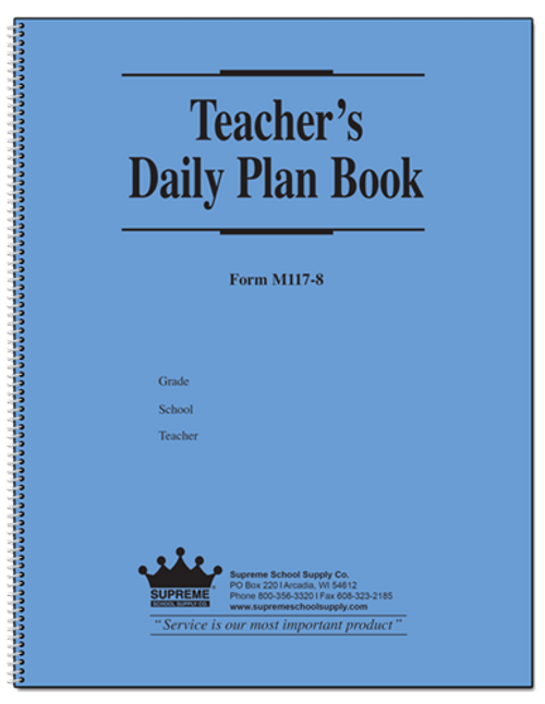 Teachers Daily Plan Book 8-Subject (M117-8)