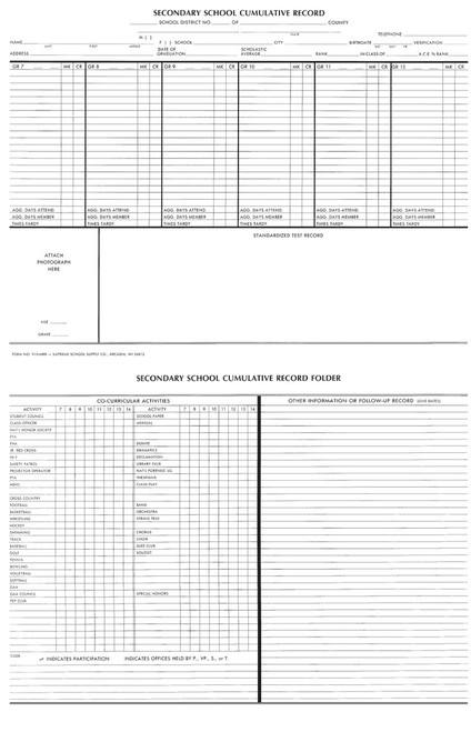 Student Cumulative Records Folder (910MRR)