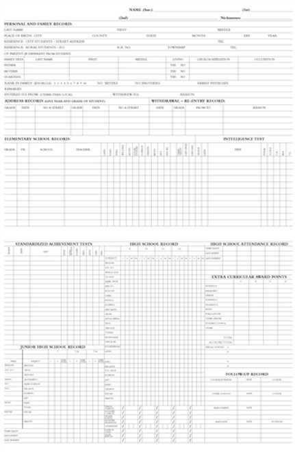 Permanent Records Folder, K-12 (909SW)