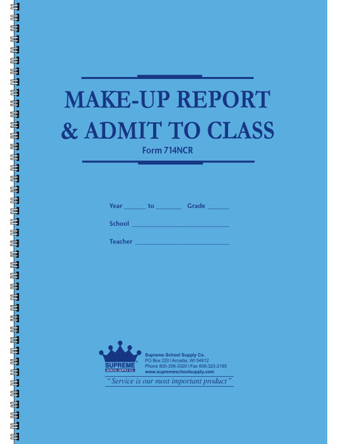 Make Up Report & Admit To Class NCR (714-NCR)