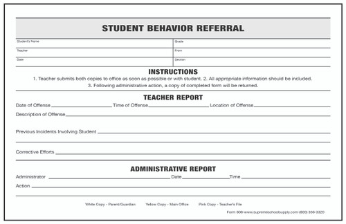 Student Behavior Referral (6608)