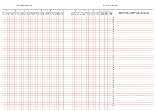 School Attendance Register, 9 Week (50A9R)