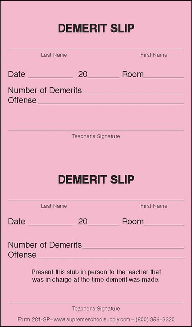 Demerit Slip (281-SP)