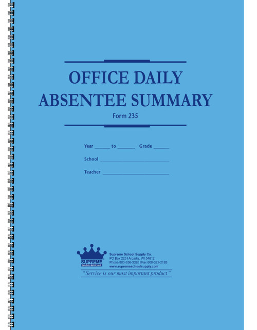 Office Daily Absentee Summary - 29 Names (235)