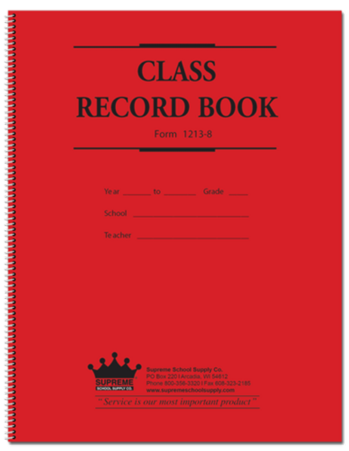 Class Rec Book 8 Subject, 12 Week (1213-8)