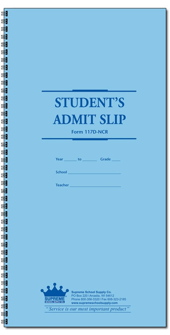 Student Admit Book - Carbonless (117D-NCR)