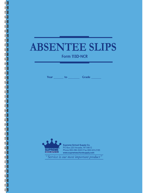Absentee Slip Book (113D-NCR)