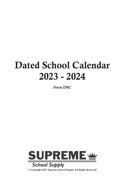 2023-2024 Dated School Calendar (DSC) 