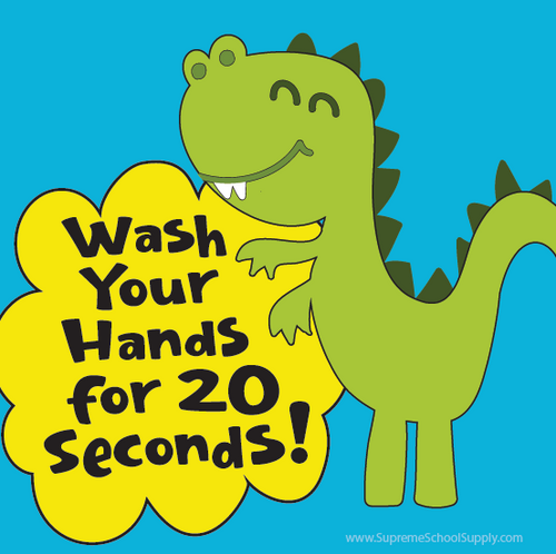 Wash Hands Dino Sticky Note Pad (POST14)